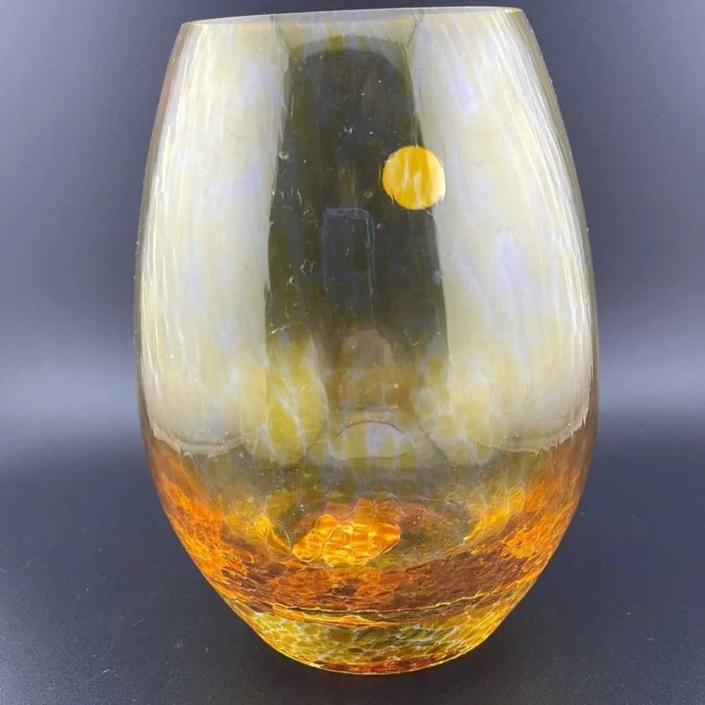 Block Crystal Amber Vase